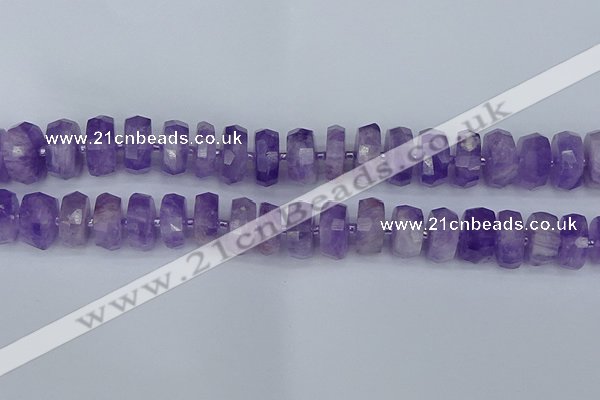 CRB1333 15.5 inches 7*14mm faceted rondelle lavender amethyst beads