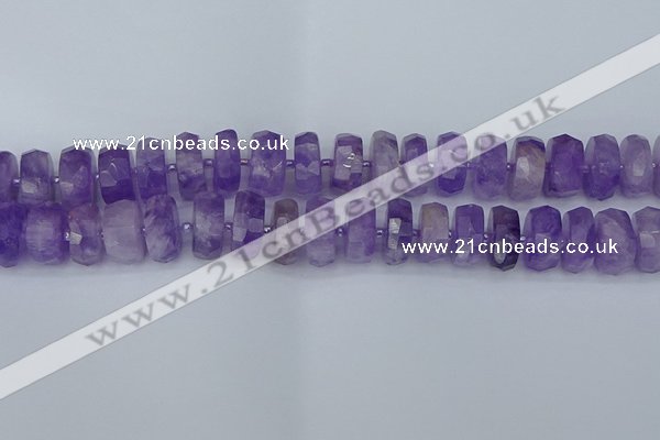CRB1334 15.5 inches 8*16mm faceted rondelle lavender amethyst beads
