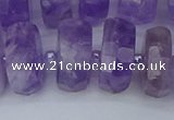 CRB1335 15.5 inches 8*18mm faceted rondelle lavender amethyst beads