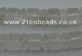 CRB134 15.5 inches 6*12mm & 10*12mm rondelle white crystal beads