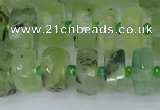 CRB1351 15.5 inches 6*10mm faceted rondelle green rutilated quartz beads