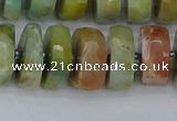 CRB1363 15.5 inches 7*14mm faceted rondelle Chinese amazonite beads