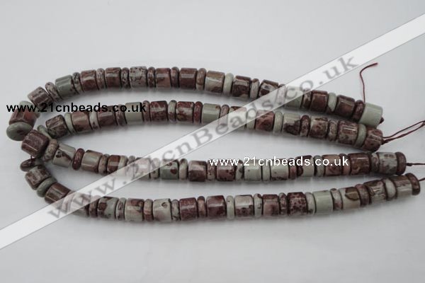 CRB137 15.5 inches 6*12mm & 10*12mm rondelle artistic jasper beads