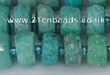 CRB1372 15.5 inches 6*12mm faceted rondelle amazonite beads