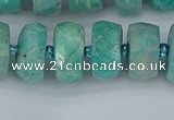 CRB1373 15.5 inches 7*14mm faceted rondelle amazonite beads