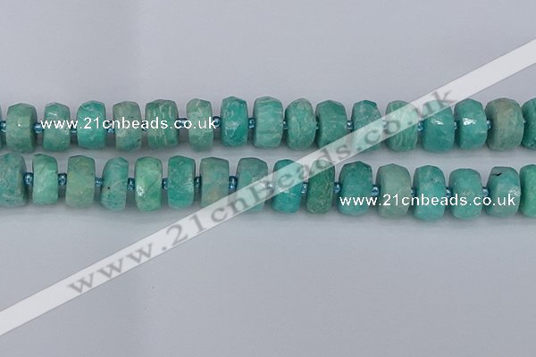 CRB1374 15.5 inches 8*16mm faceted rondelle amazonite beads