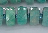 CRB1375 15.5 inches 8*18mm faceted rondelle amazonite beads