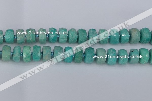 CRB1375 15.5 inches 8*18mm faceted rondelle amazonite beads