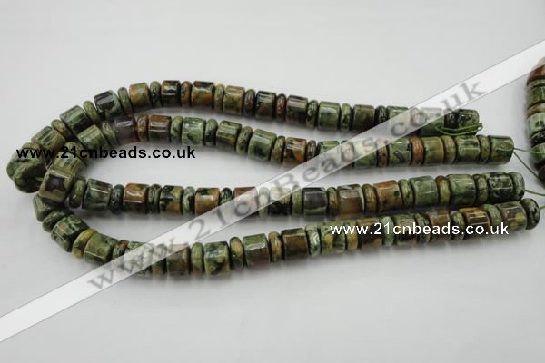 CRB138 15.5 inches 6*12mm & 10*12mm rondelle rhyolite gemstone beads