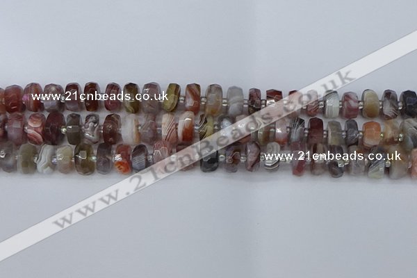 CRB1381 15.5 inches 6*10mm faceted rondelle botswana agate beads