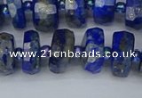 CRB1392 15.5 inches 6*12mm faceted rondelle lapis lazuli beads