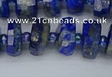 CRB1393 15.5 inches 7*14mm faceted rondelle lapis lazuli beads