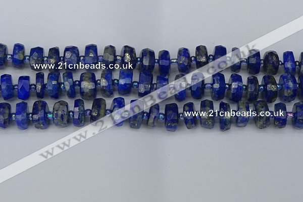 CRB1394 15.5 inches 8*16mm faceted rondelle lapis lazuli beads