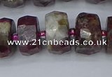 CRB1405 15.5 inches 8*18mm faceted rondelle tourmaline beads