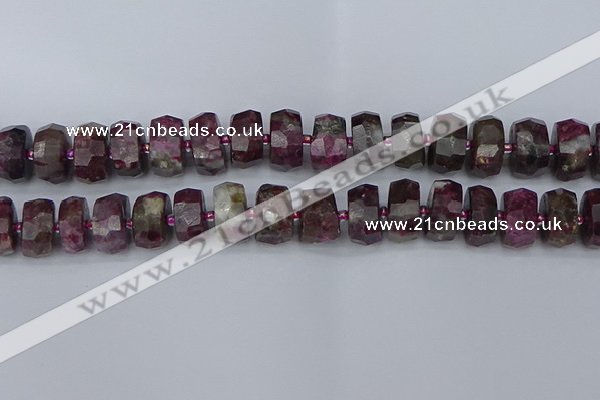 CRB1405 15.5 inches 8*18mm faceted rondelle tourmaline beads