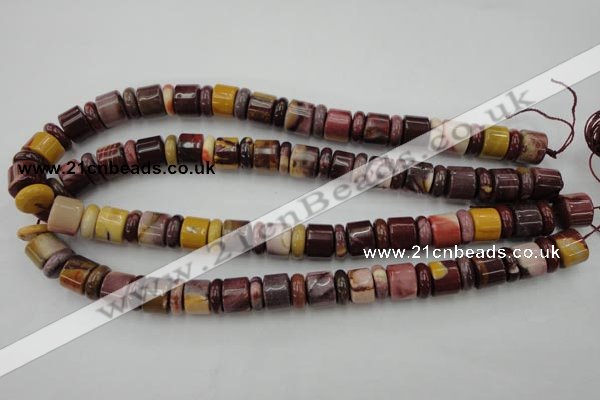 CRB141 15.5 inches 6*12mm & 10*12mm rondelle mookaite jasper beads