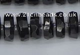 CRB1423 15.5 inches 7*14mm faceted rondelle black tourmaline beads