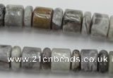 CRB143 15.5 inches 6*12mm & 10*12mm rondelle silver needle agate beads