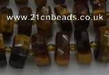 CRB1431 15.5 inches 6*10mm faceted rondelle yellow tiger eye beads