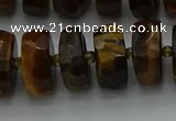 CRB1433 15.5 inches 7*14mm faceted rondelle yellow tiger eye beads