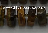 CRB1434 15.5 inches 8*16mm faceted rondelle yellow tiger eye beads