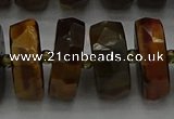 CRB1435 15.5 inches 8*18mm faceted rondelle yellow tiger eye beads