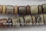 CRB144 15.5 inches 6*12mm & 10*12mm rondelle chrysanthemum agate beads