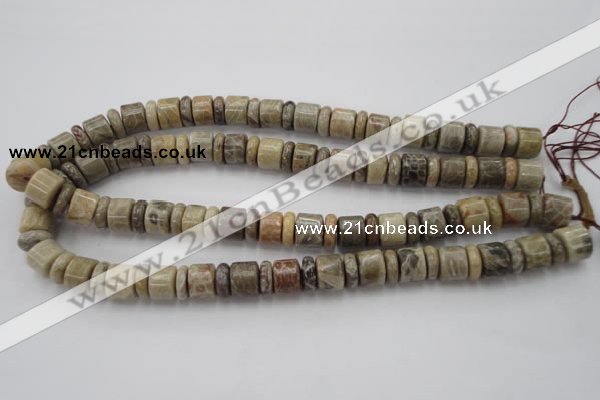 CRB144 15.5 inches 6*12mm & 10*12mm rondelle chrysanthemum agate beads