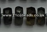 CRB1443 15.5 inches 7*14mm faceted rondelle blue tiger eye beads