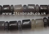 CRB145 15.5 inches 6*12mm & 10*12mm rondelle grey agate beads