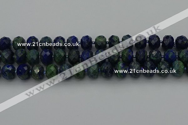 CRB1455 15.5 inches 10*14mm faceted rondelle chrysocolla beads