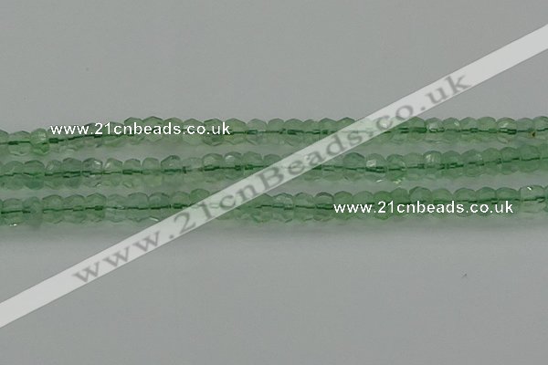 CRB1458 15.5 inches 4*6mm faceted rondelle green fluorite beads