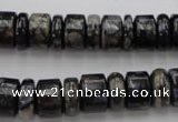 CRB146 15.5 inches 6*12mm & 10*12mm rondelle grey opal gemstone beads