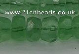 CRB1461 15.5 inches 6*12mm faceted rondelle green fluorite beads