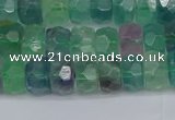 CRB1463 15.5 inches 4*6mm faceted rondelle fluorite beads