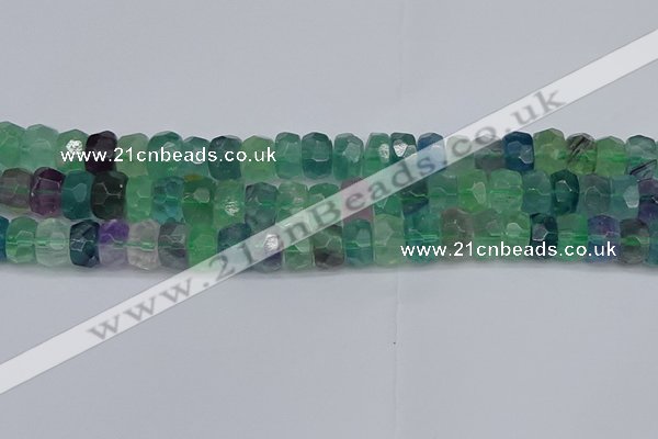 CRB1465 15.5 inches 6*10mm faceted rondelle fluorite beads