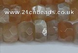 CRB1470 15.5 inches 6*10mm faceted rondelle moonstone beads