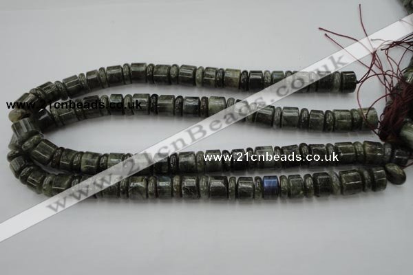 CRB148 15.5 inches 6*12mm & 10*12mm rondelle labradorite beads