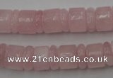 CRB149 15.5 inches 6*12mm & 10*12mm rondelle rose quartz beads