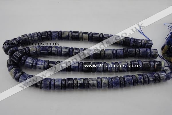 CRB161 15.5 inches 5*14mm & 10*14mm rondelle sodalite gemstone beads