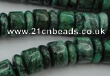 CRB175 15.5 inches 4*12mm – 8*12mm rondelle green picture jasper beads