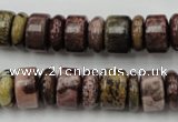 CRB176 15.5 inches 4*12mm – 8*12mm rondelle red artistic jasper beads