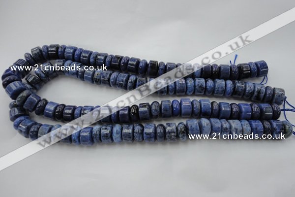 CRB177 15.5 inches 4*12mm – 8*12mm rondelle blue dumortierite beads