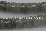 CRB178 15.5 inches 4*12mm – 8*12mm rondelle cloudy quartz beads