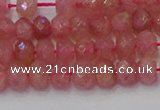 CRB1800 15.5 inches 4*6mm faceted rondelle strawberry quartz beads