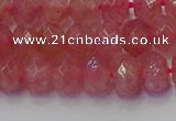 CRB1801 15.5 inches 5*8mm faceted rondelle strawberry quartz beads