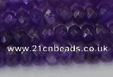 CRB1804 15.5 inches 4*6mm faceted rondelle amethyst beads