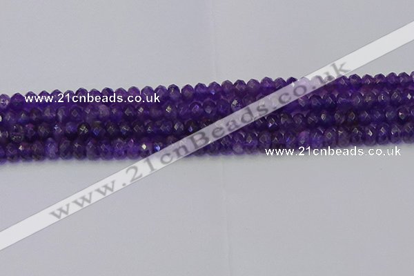 CRB1804 15.5 inches 4*6mm faceted rondelle amethyst beads