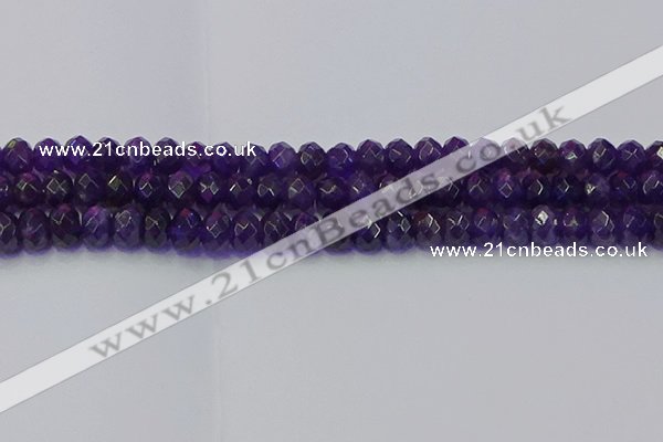 CRB1805 15.5 inches 5*8mm faceted rondelle amethyst beads