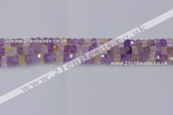 CRB1807 15.5 inches 4*6mm faceted rondelle ametrine beads